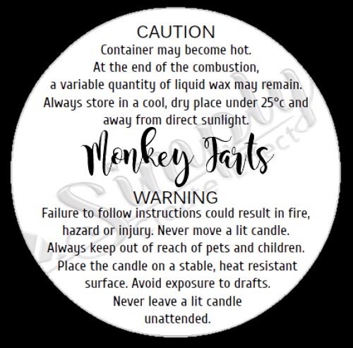 White Gloss 40mm Candle warning labels 24 per sheet $4.00 – Simply